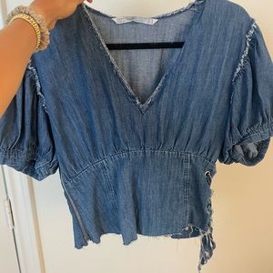 Zara Denim Top